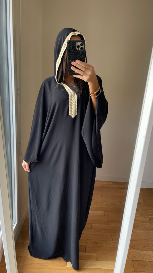 Abaya noir avec capuche