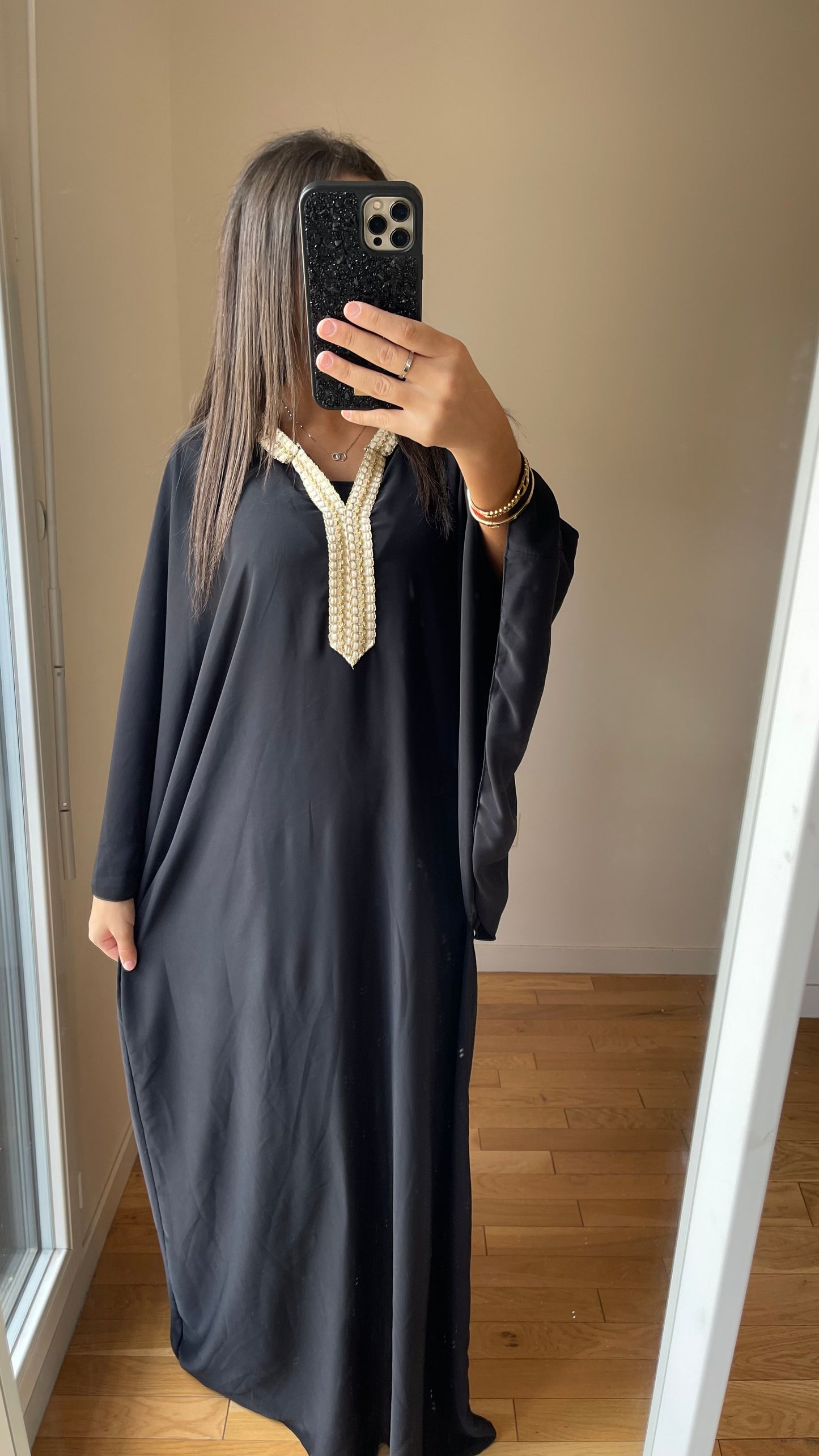 Abaya noir avec capuche