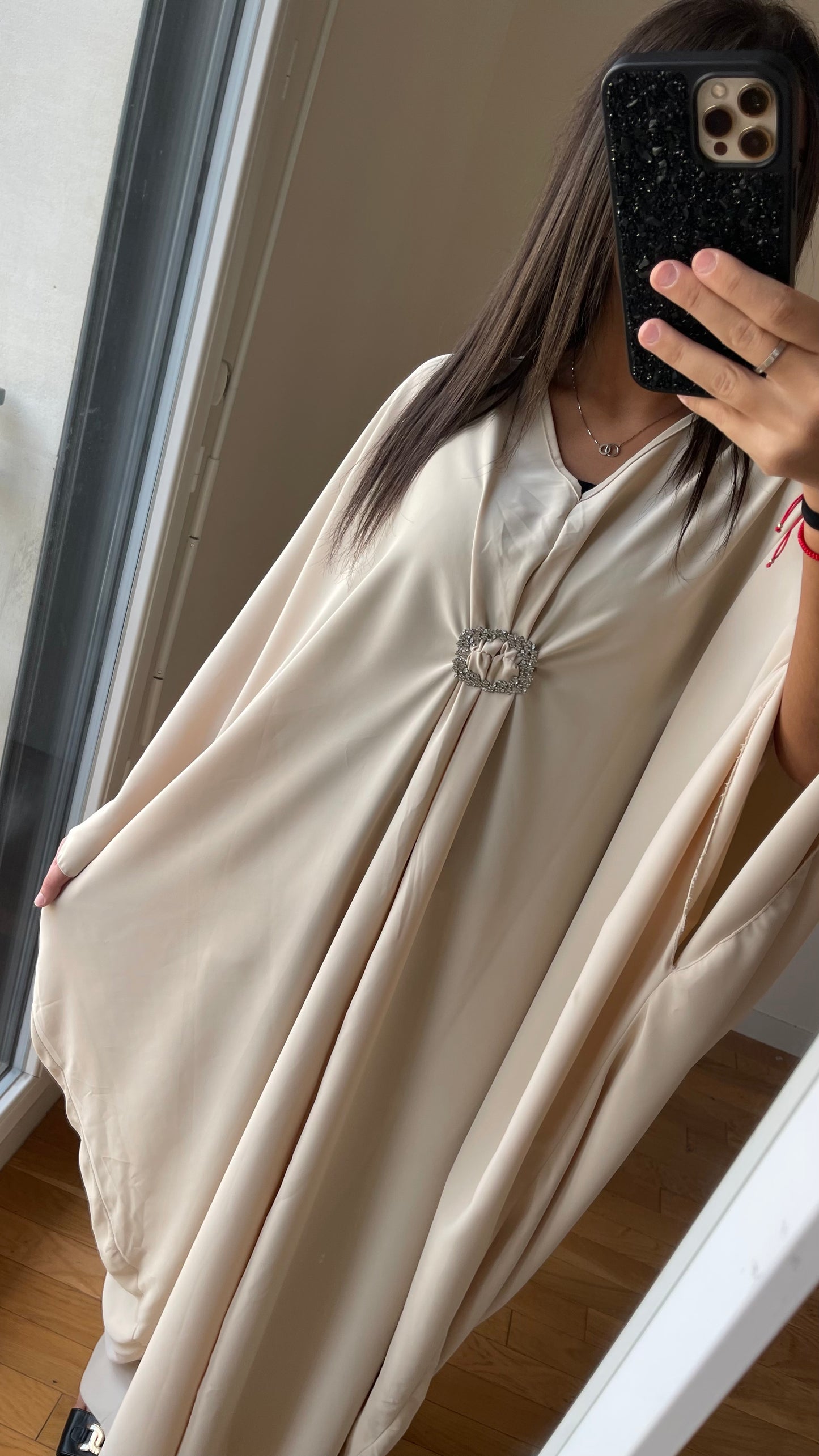 Abaya lila beige