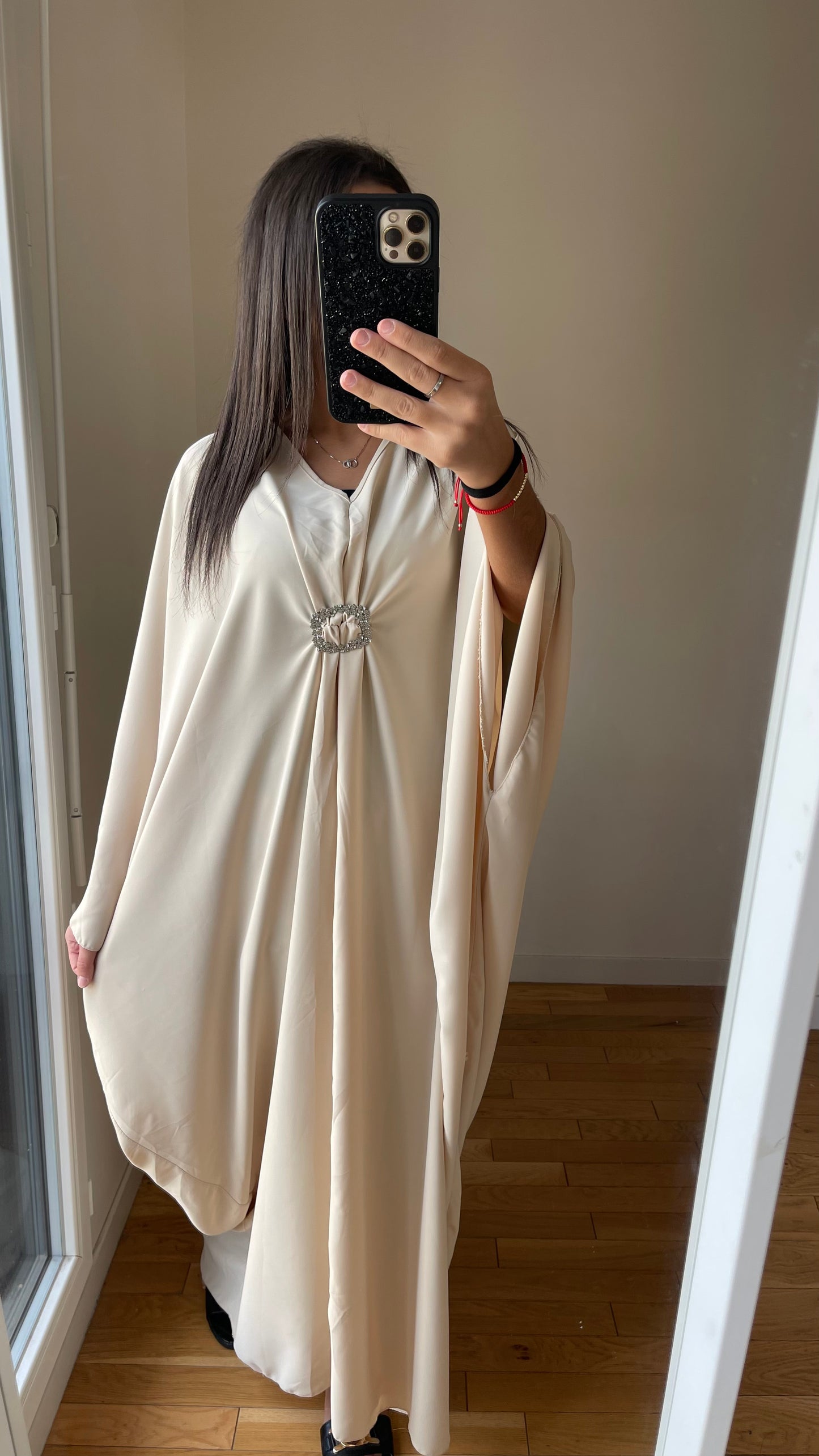 Abaya lila beige